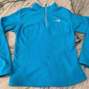 North‎ Face Women's Small Blue 1/4 Zip Pullover Fleece – Soft & Warm Outdoor